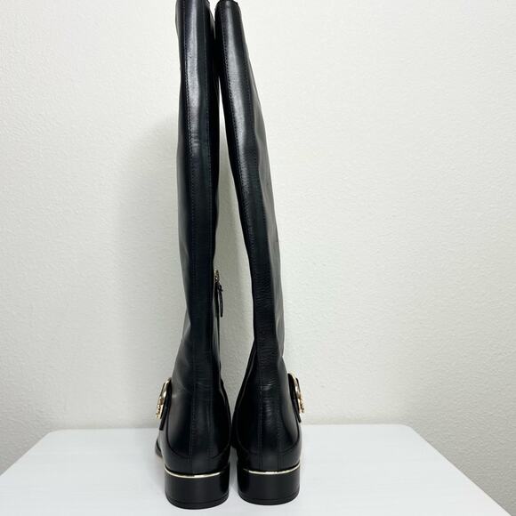 TORY BURCH Sofia Black Leather Riding Boot Knee-High Extended Width Size 6.5 NEW - Picture 6 of 9